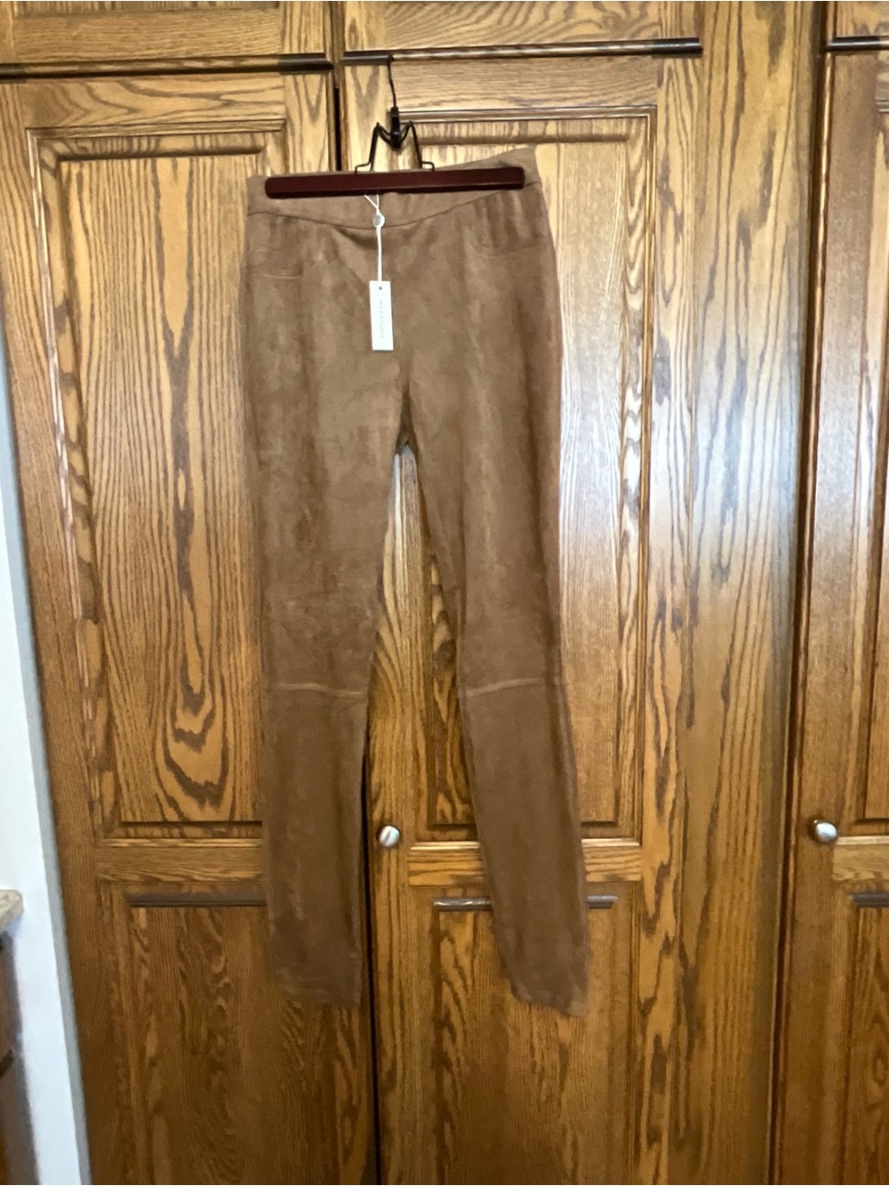Max Studio Skinny Faux-Suede leggings- Brown size xsm new with tags